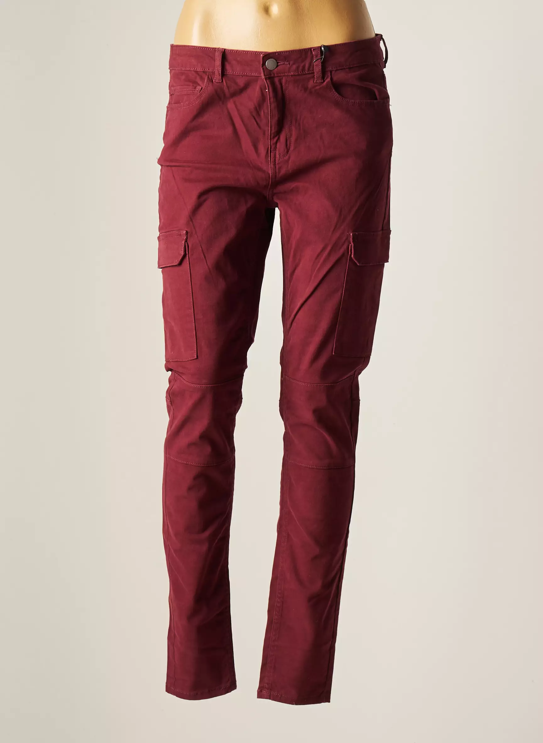 Pieces Pantalons Slim Femme couleur rouge