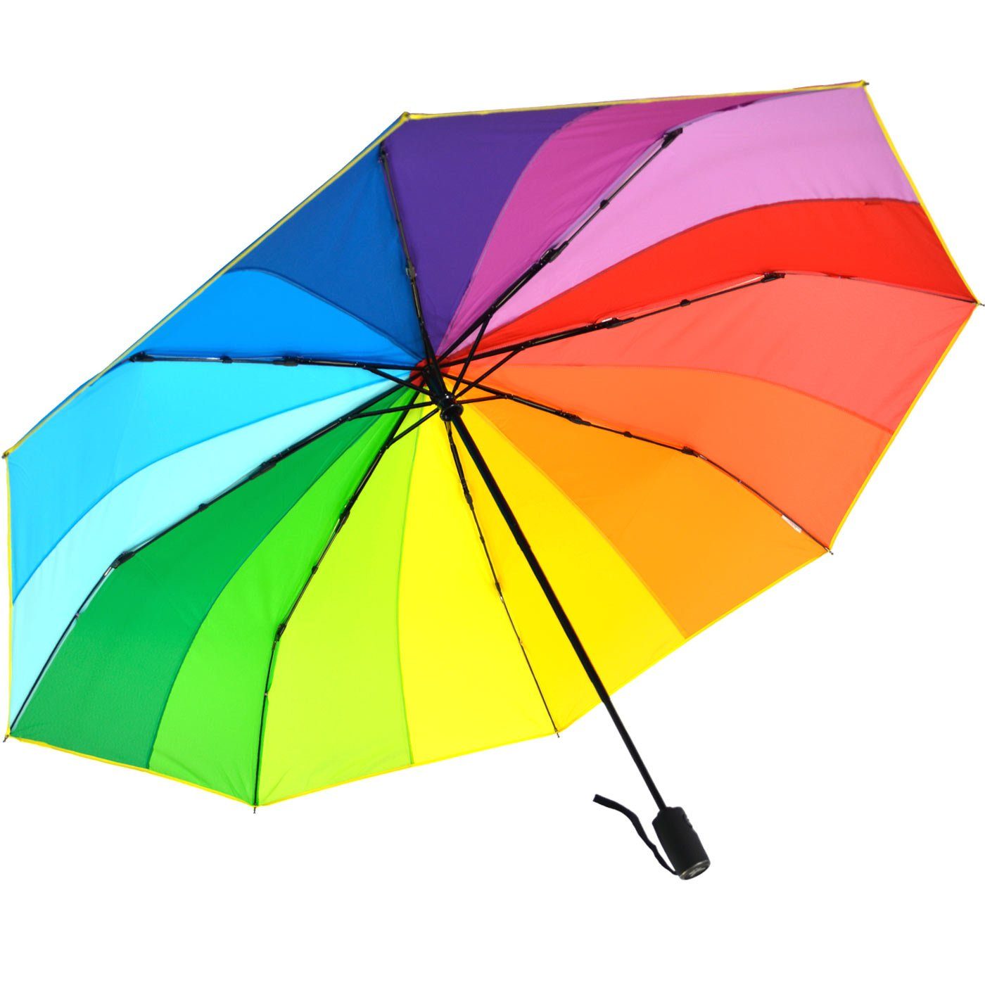 iX-brella Taschenregenschirm XXL Regenbogen Trekking-Schirm 16-Farben Automatik, riesig