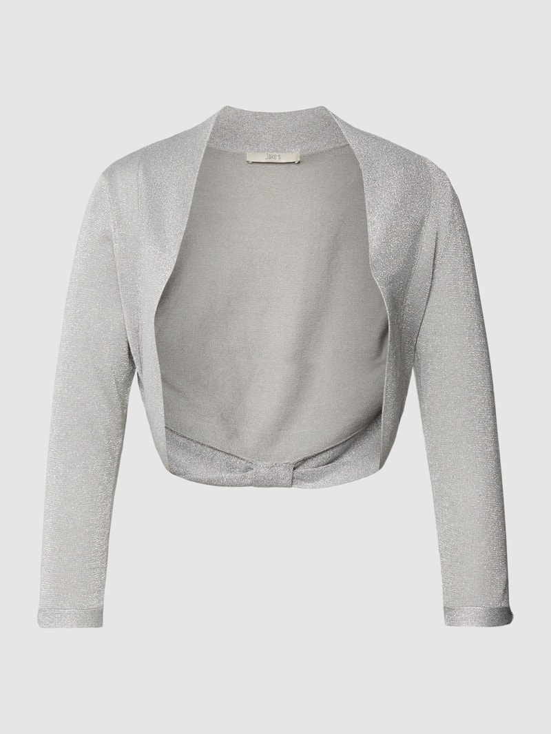 Bolero mit Strukturmuster in silber meliert