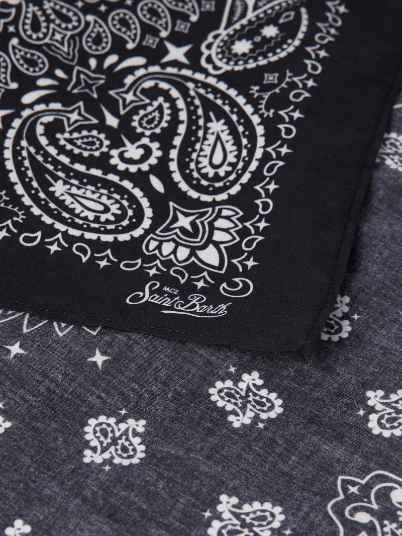 Schal mit Label-Print Modell 'FOULARD' in schwarz