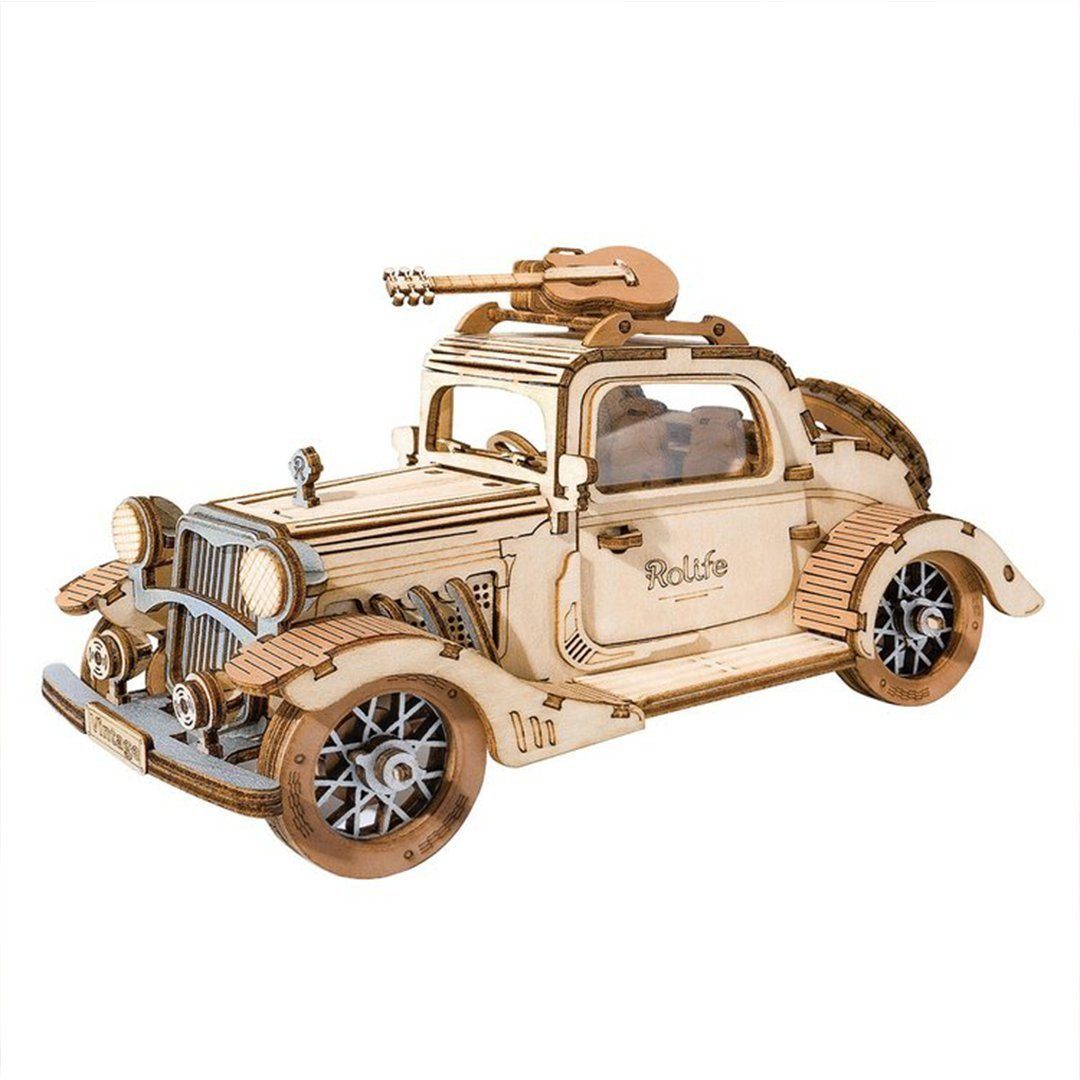 ROLIFE 3D-Puzzle Rolife Vintage Car 3D Wooden Puzzle TG504, 164 Puzzleteile, Holzbausatz zum Selberbauen