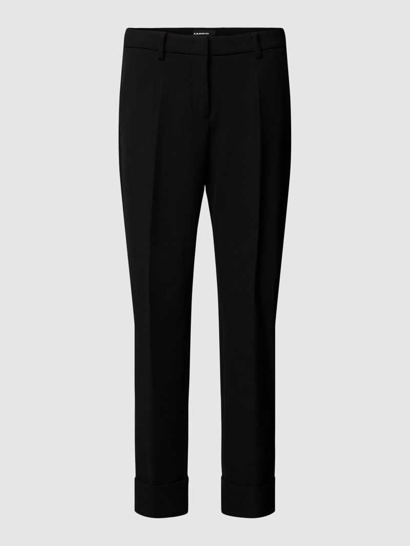 Chino mit Bundfalten Modell 'KRYSTAL' in black