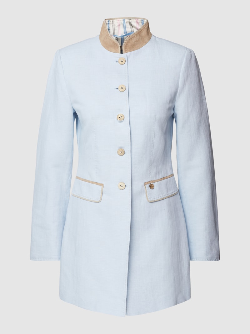 Blazer mit Stehkragen in bleu