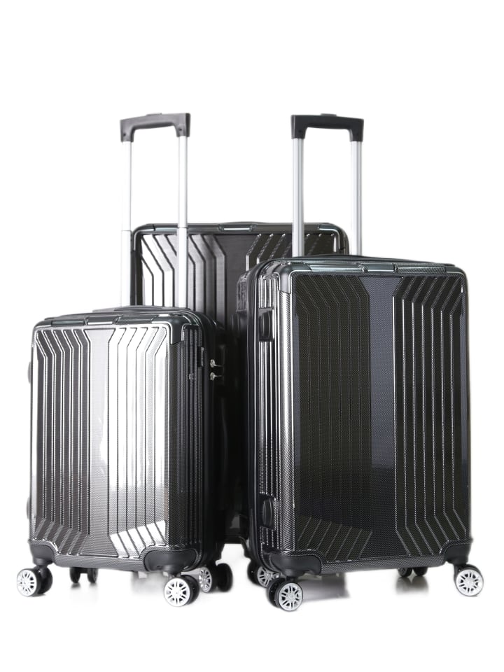 Cheffinger Koffer 3 tlg Trolley Set Kofferset Gepäck Polycarbonat in Schwarz günstig kaufen onesize