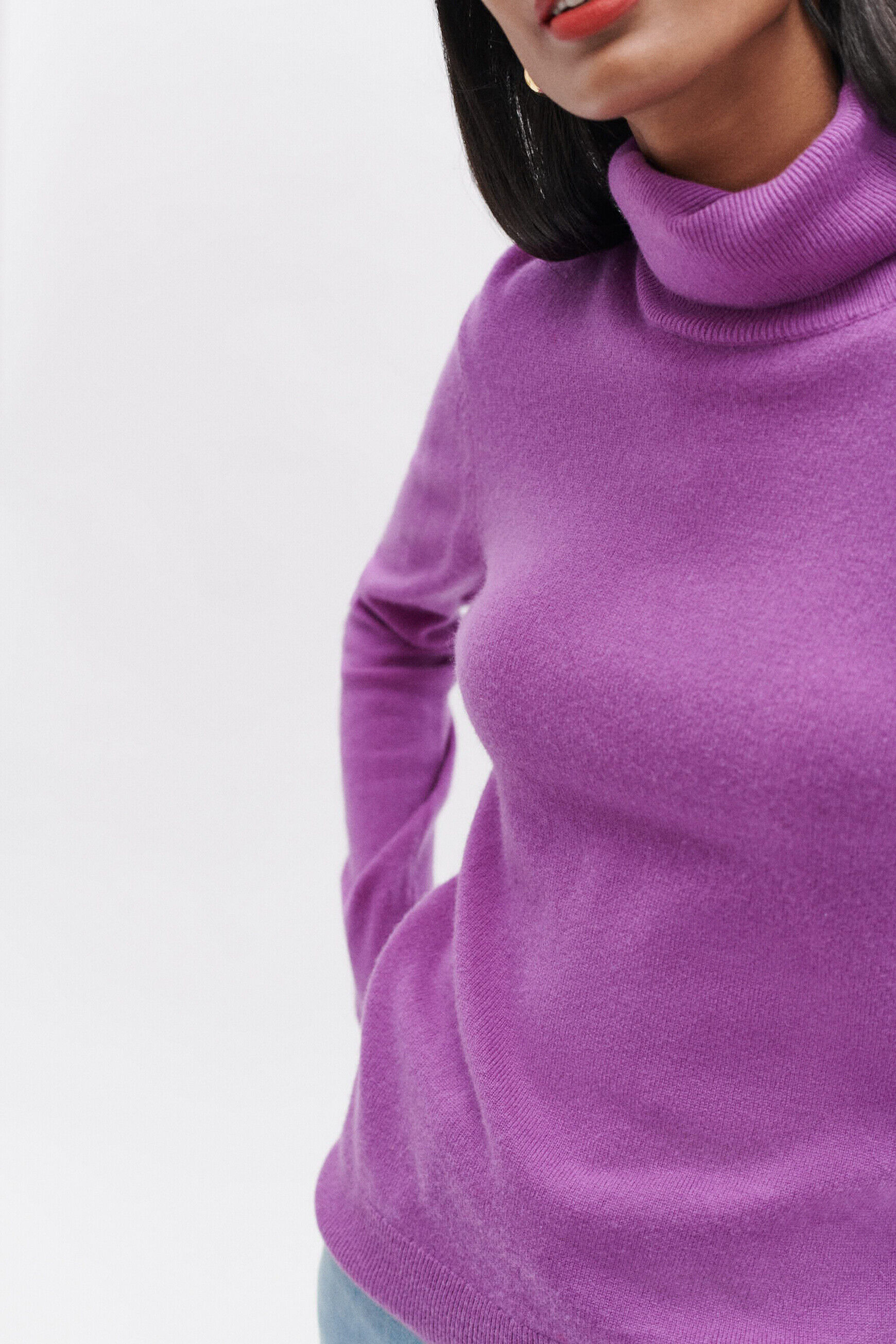 pull dylan b 100% cachemire parme femme