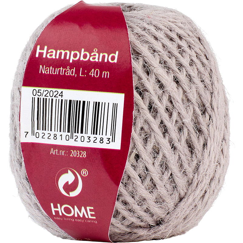 Home Bånd hamp 40 m x 2 mm natur