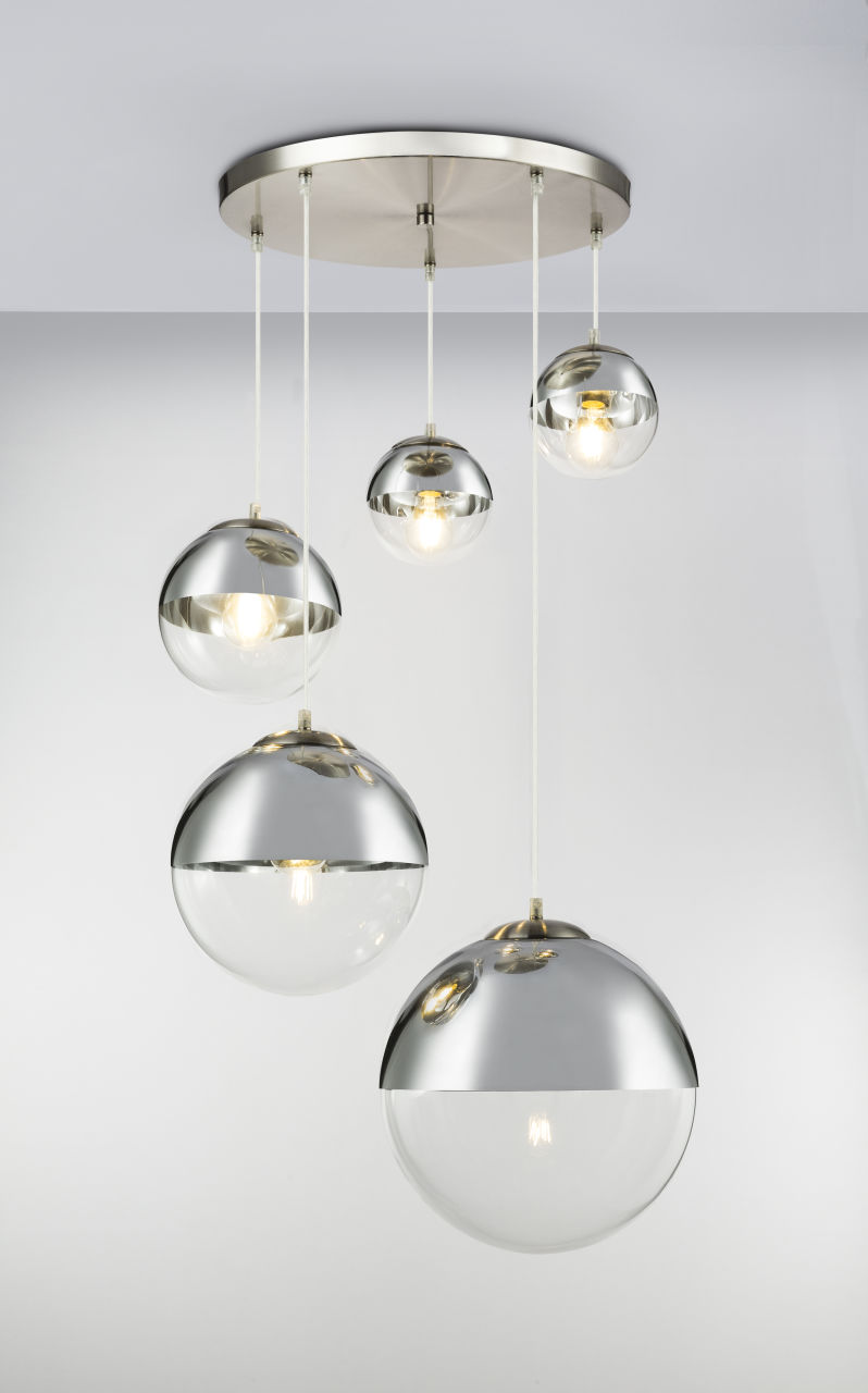 Globo Lighting - VARUS - Hängeleuchte Metall Nickel matt, 3x E27