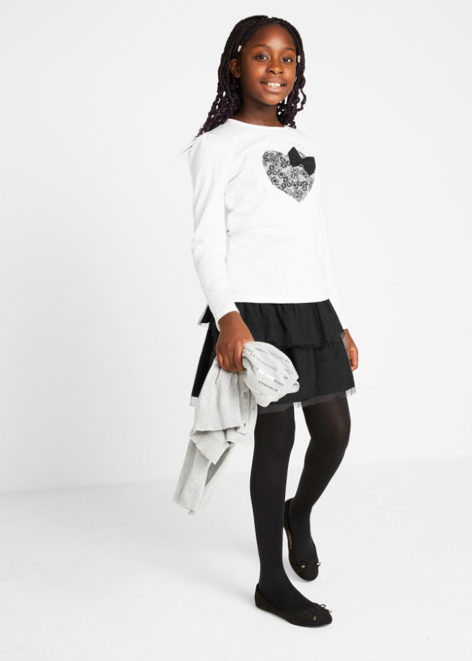 Mädchen Langarmshirt und Tüllrock (2-tlg.Set)