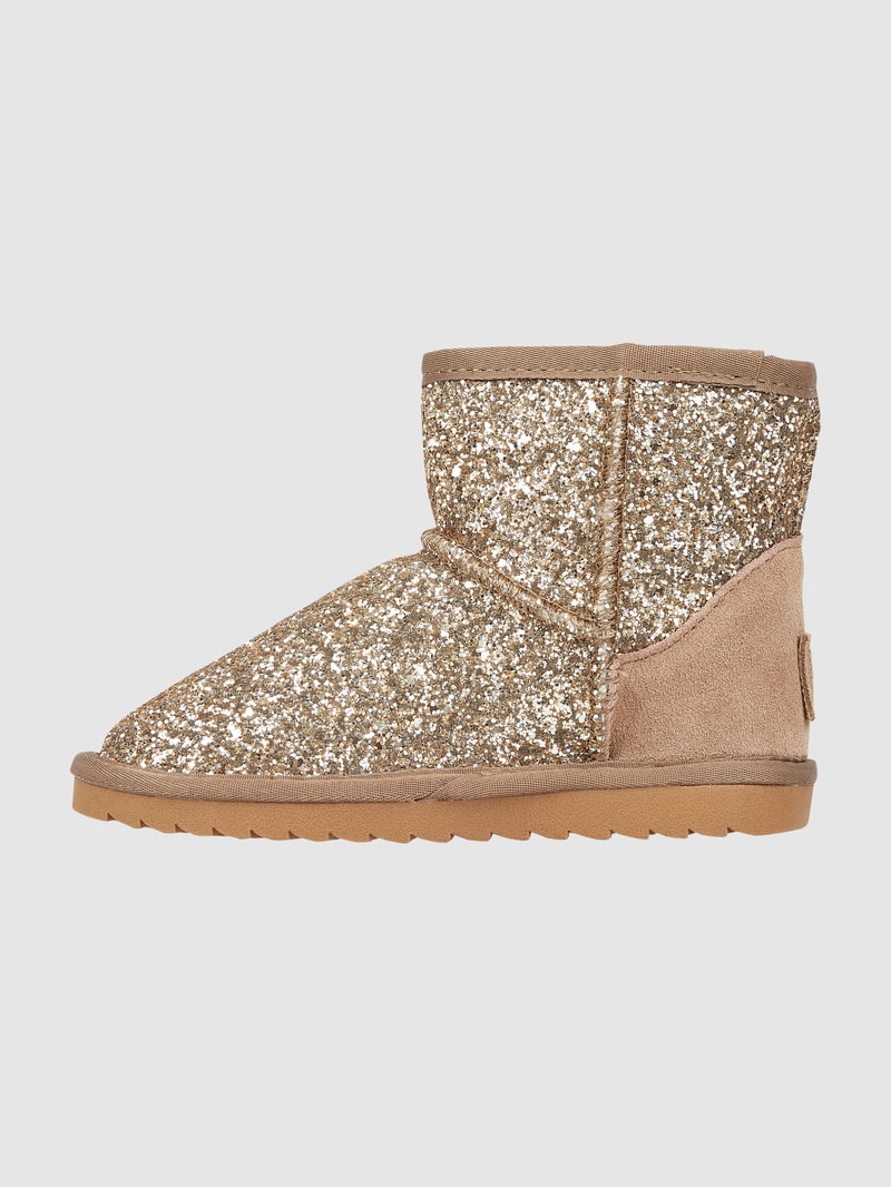 Boots mit Glitter-Effekt in gold