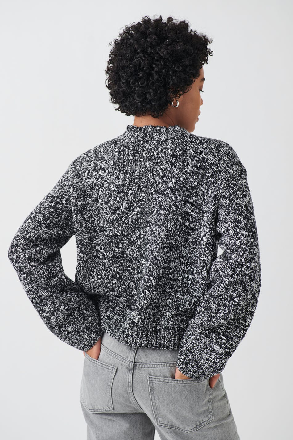 Cotton mélange knit sweater