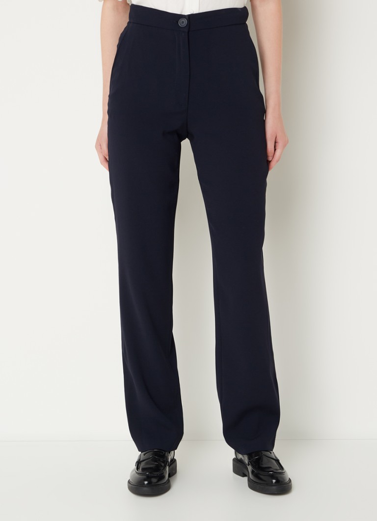 Calças Claudie Pierlot Parfum de cintura alta e corte reto com bolsos laterais.
