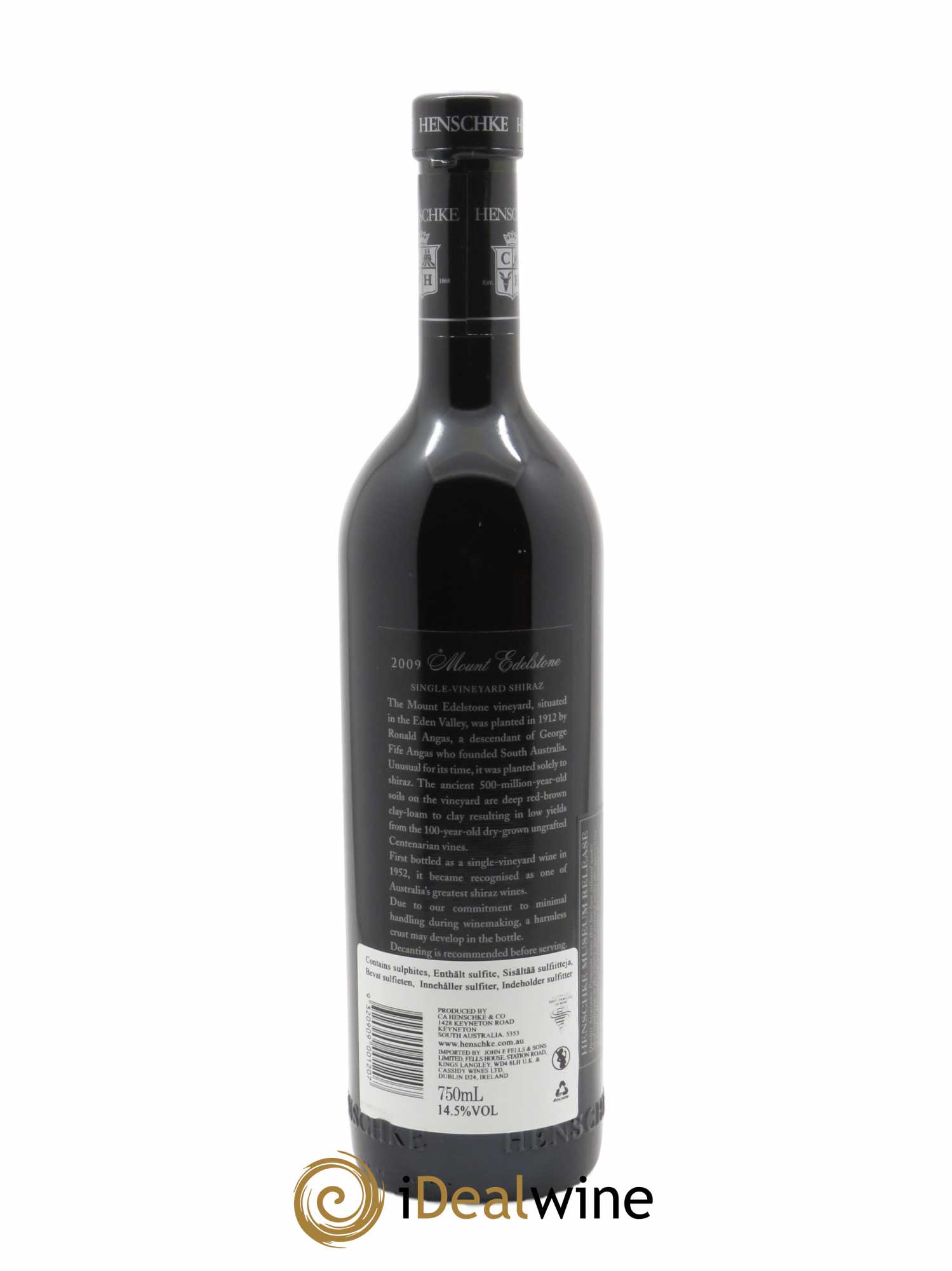 Eden Valley Mount Edelstone Shiraz Henschke  2009 - Lot de 1 Bouteille