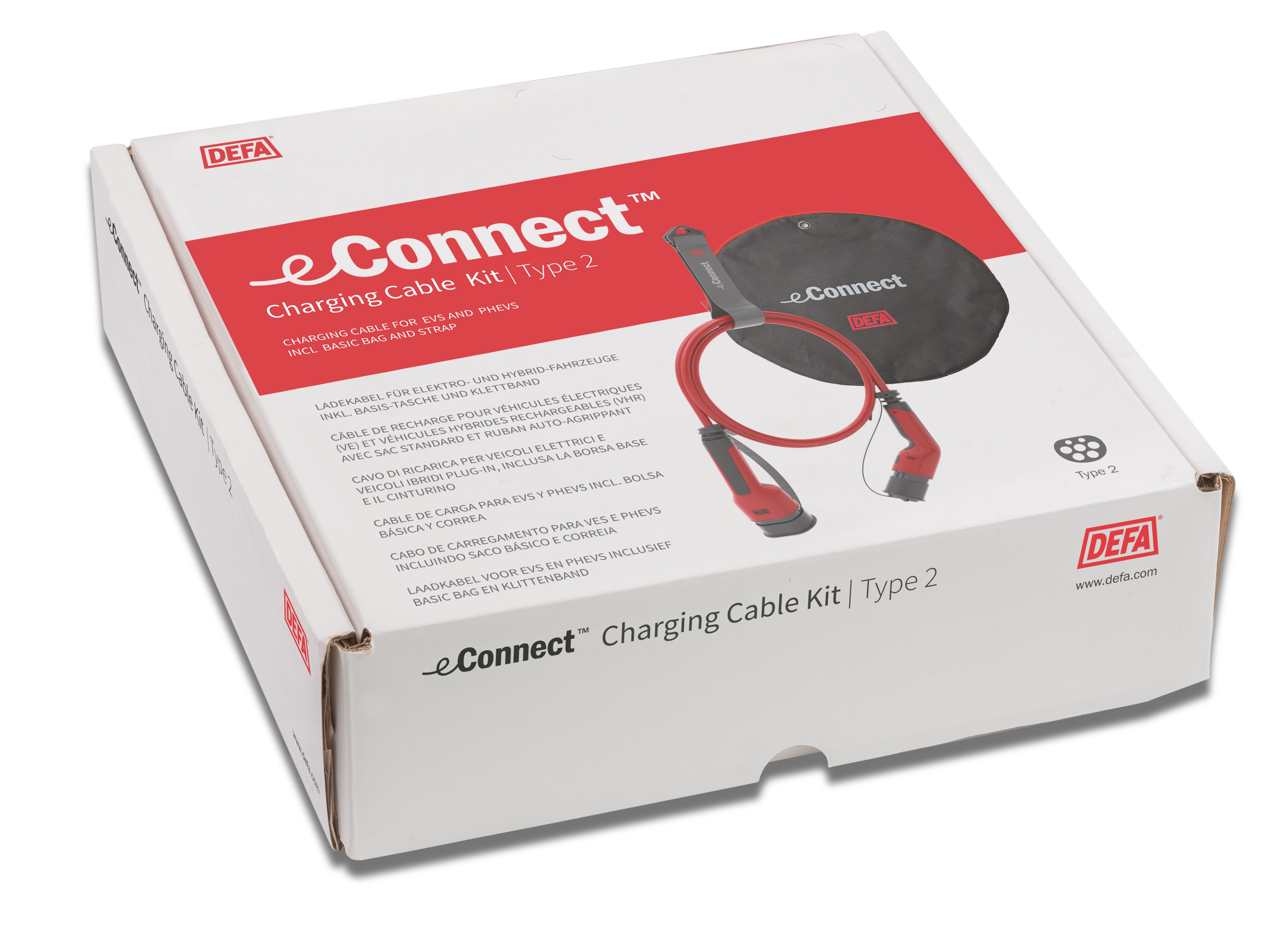 DEFA Typ-2-auf-Typ-2-Ladekabel, 2 m, 7,4 kW (einphasig, 32 A) - ATU