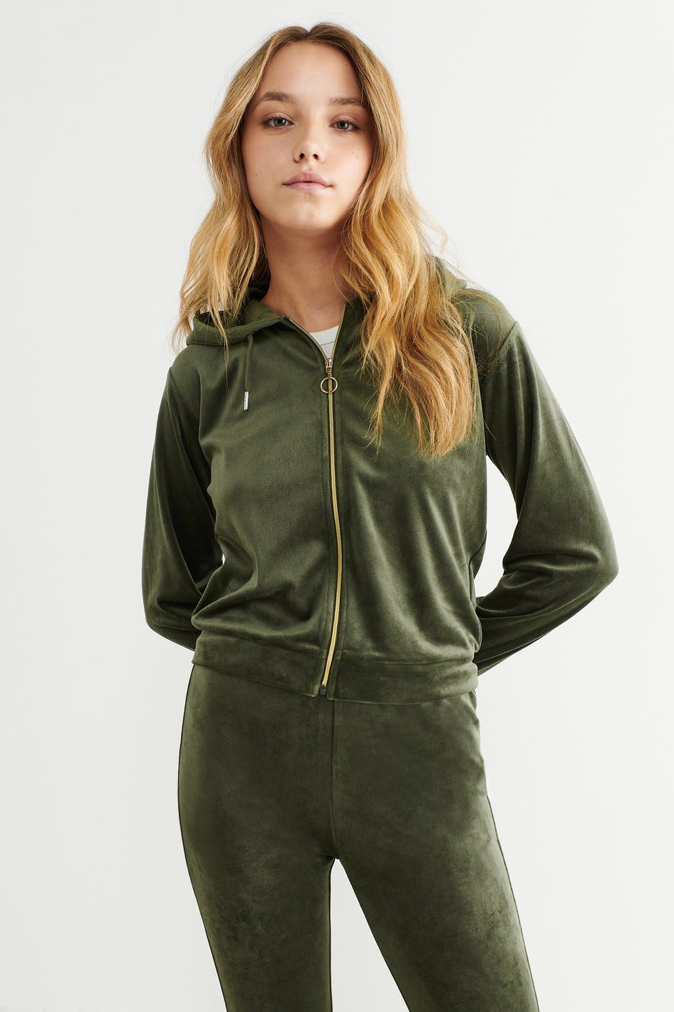 Y velour zip hoodie