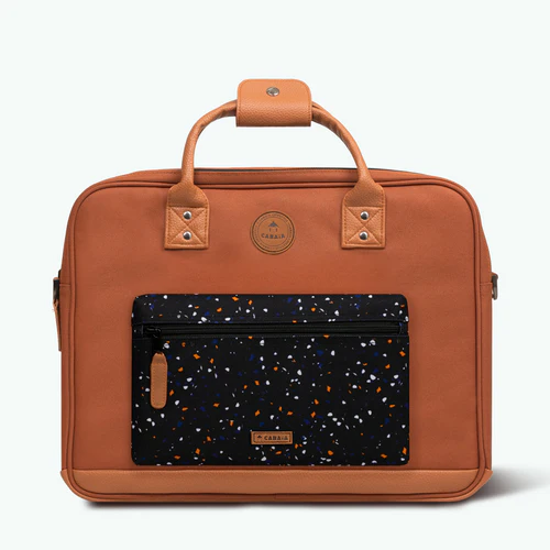 Turin camel laptop bag