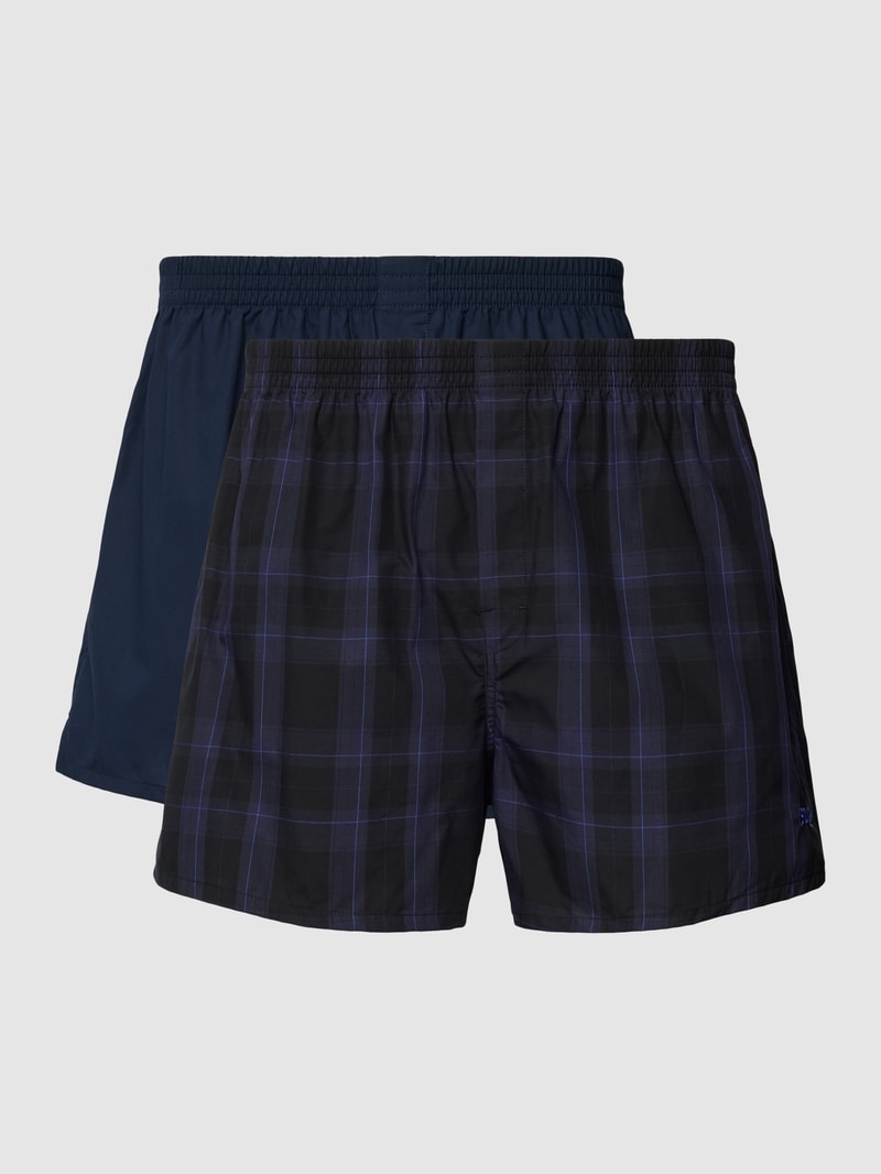 Boxershorts mit Karomuster im 2er-Pack in dunkelblau