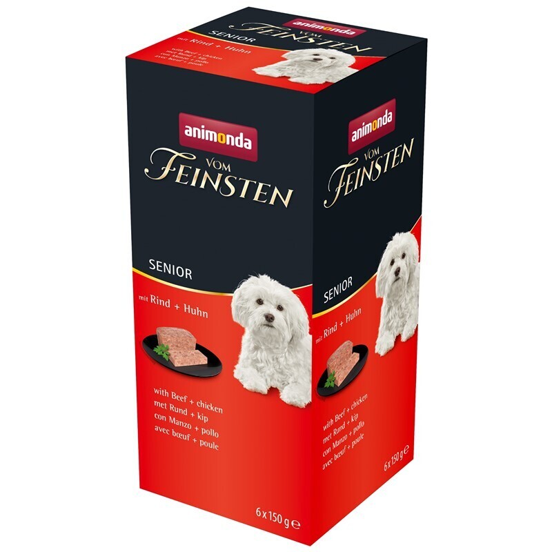 Animonda Hundenassfutter Animonda Vom Feinsten Senior mit 6x150g Rind & Huhn