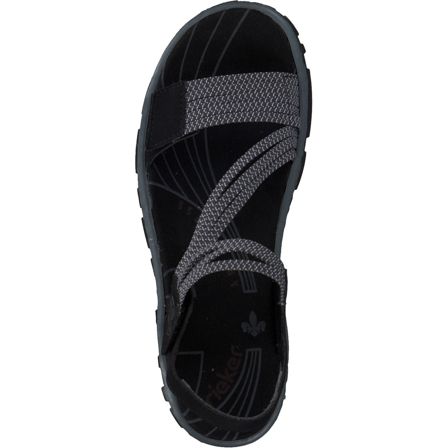 Rieker 68871, Sandalen, Damen, Schwarz