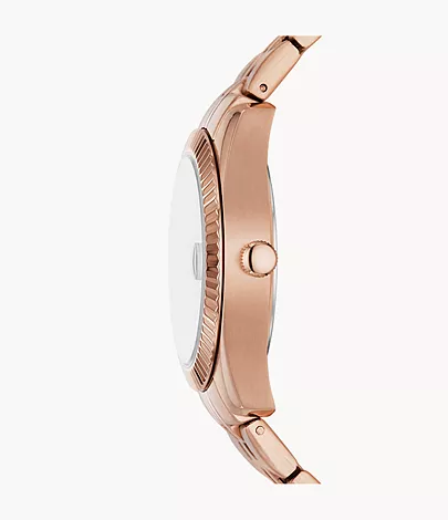 Fossil Uhr Scarlette 3-Zeiger-Werk Datum Edelstahl roségoldfarben