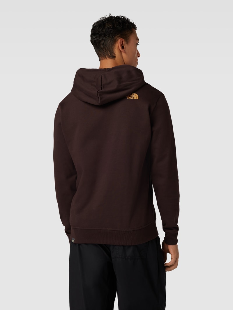 Hoodie mit Logo-Print Modell 'STANDARD' in schokobraun