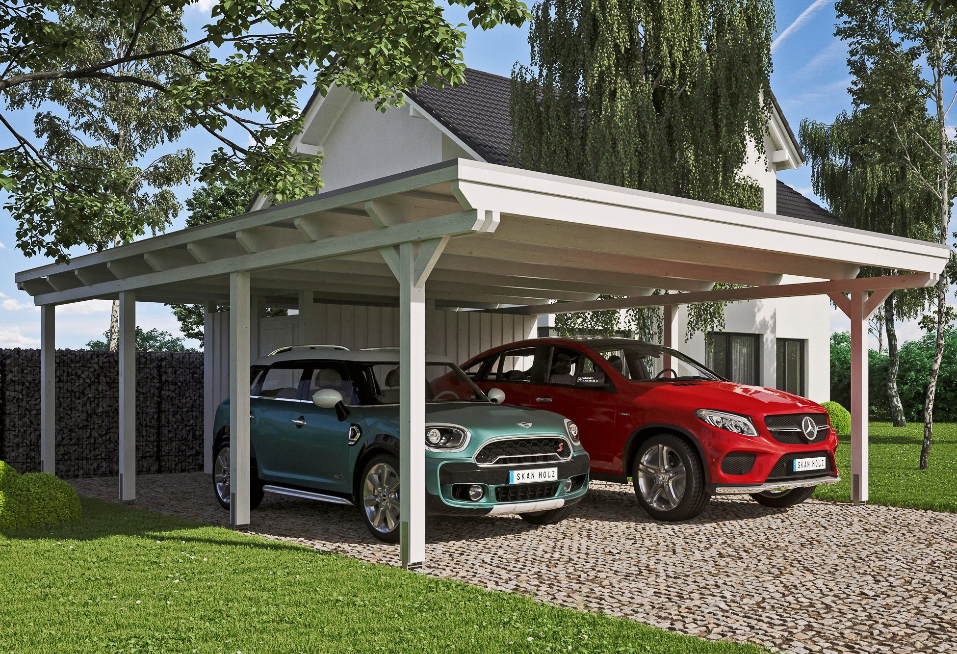 Skanholz Doppelcarport Emsland, BxT: 613x846 cm, 223 cm Einfahrtshöhe
