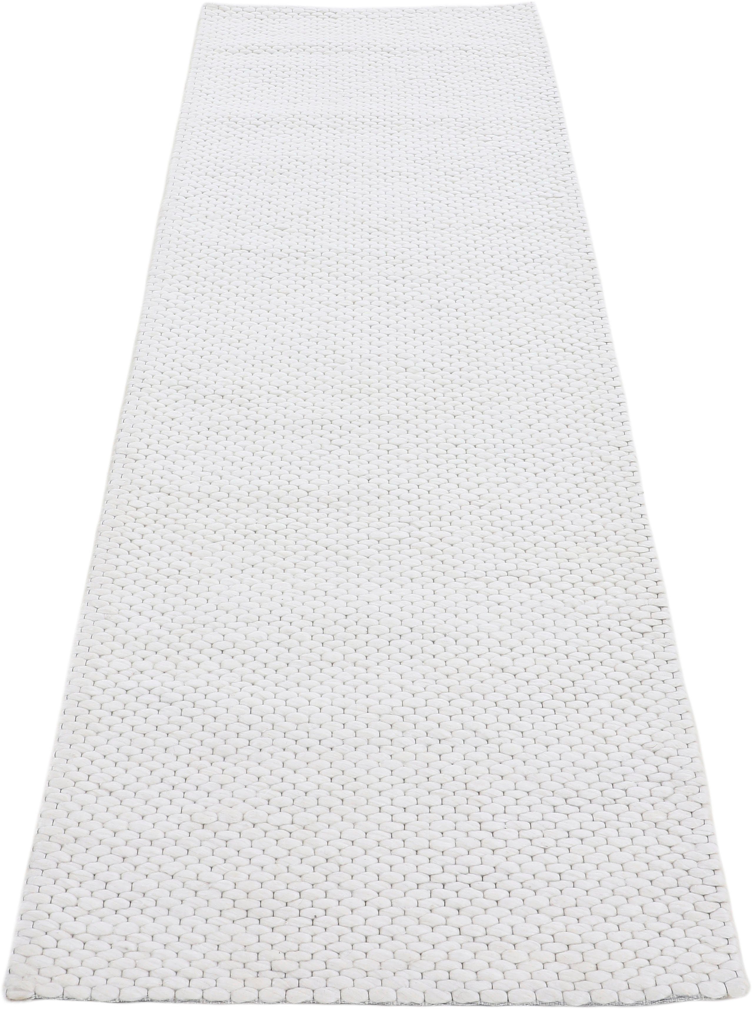 Läufer Sina, carpetfine, rechteckig, Höhe: 14 mm, Handweb Teppich, reine Wolle, meliert, handgewebt, weich & kuschelig