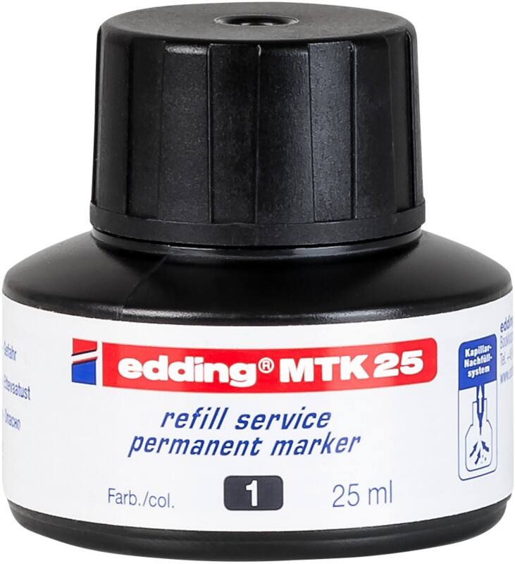edding Permanentmarker Nachfüllpackung MTK25 Schwarz 25 ml