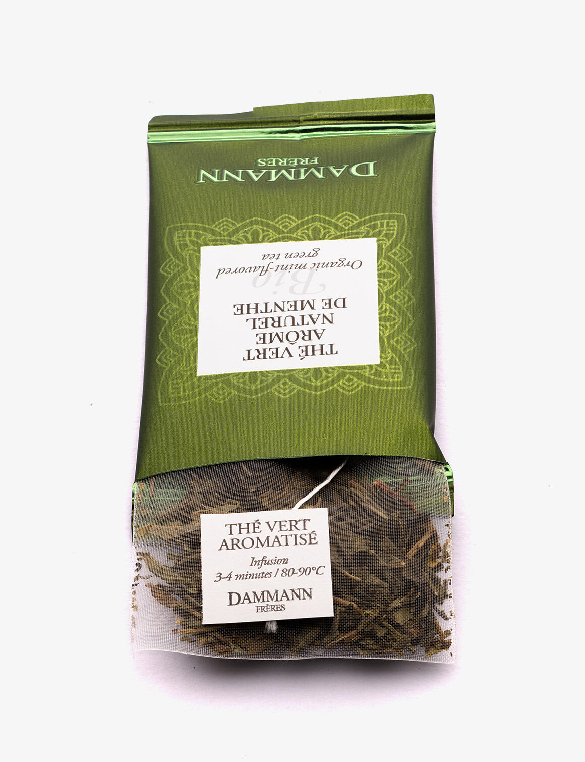 Thé vert arôme naturel de menthe BIO-24 sachets enveloppés