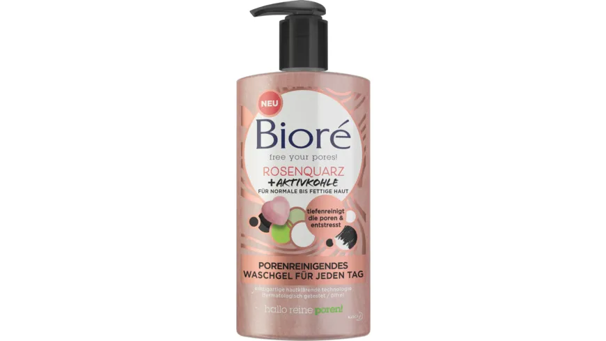 Bioré Porenreinigendes Waschgel für jeden Tag mit Rosenquarz + Aktivkohle 200ml 200 ml