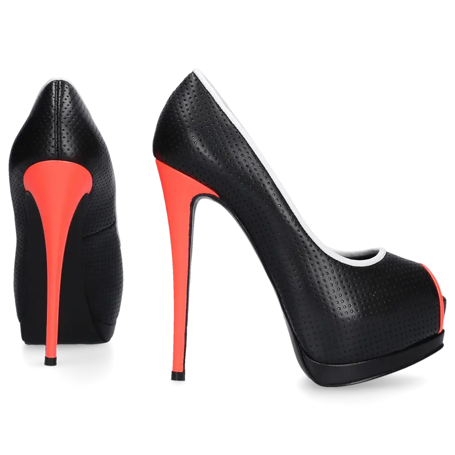 Giuseppe Zanotti - Peeptoes SHARON Kalbsleder perforiert schwarz - schwarz