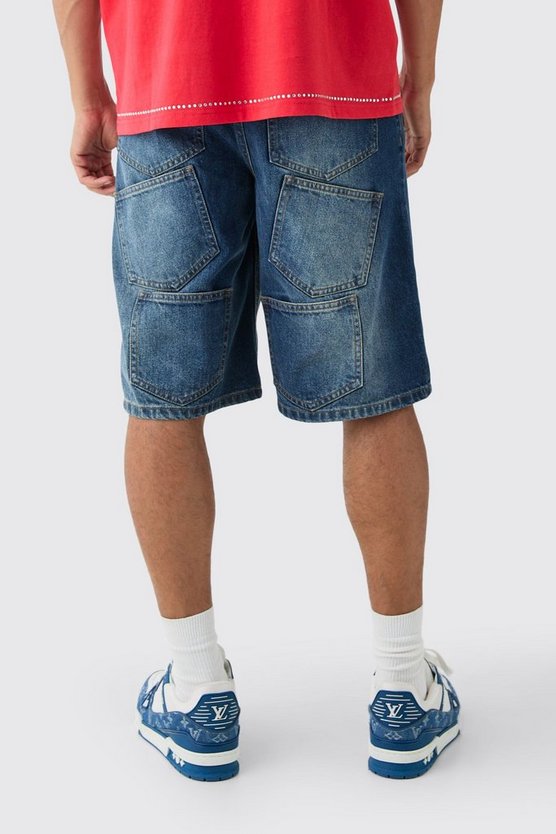 Denim-Jorts mit Taschen