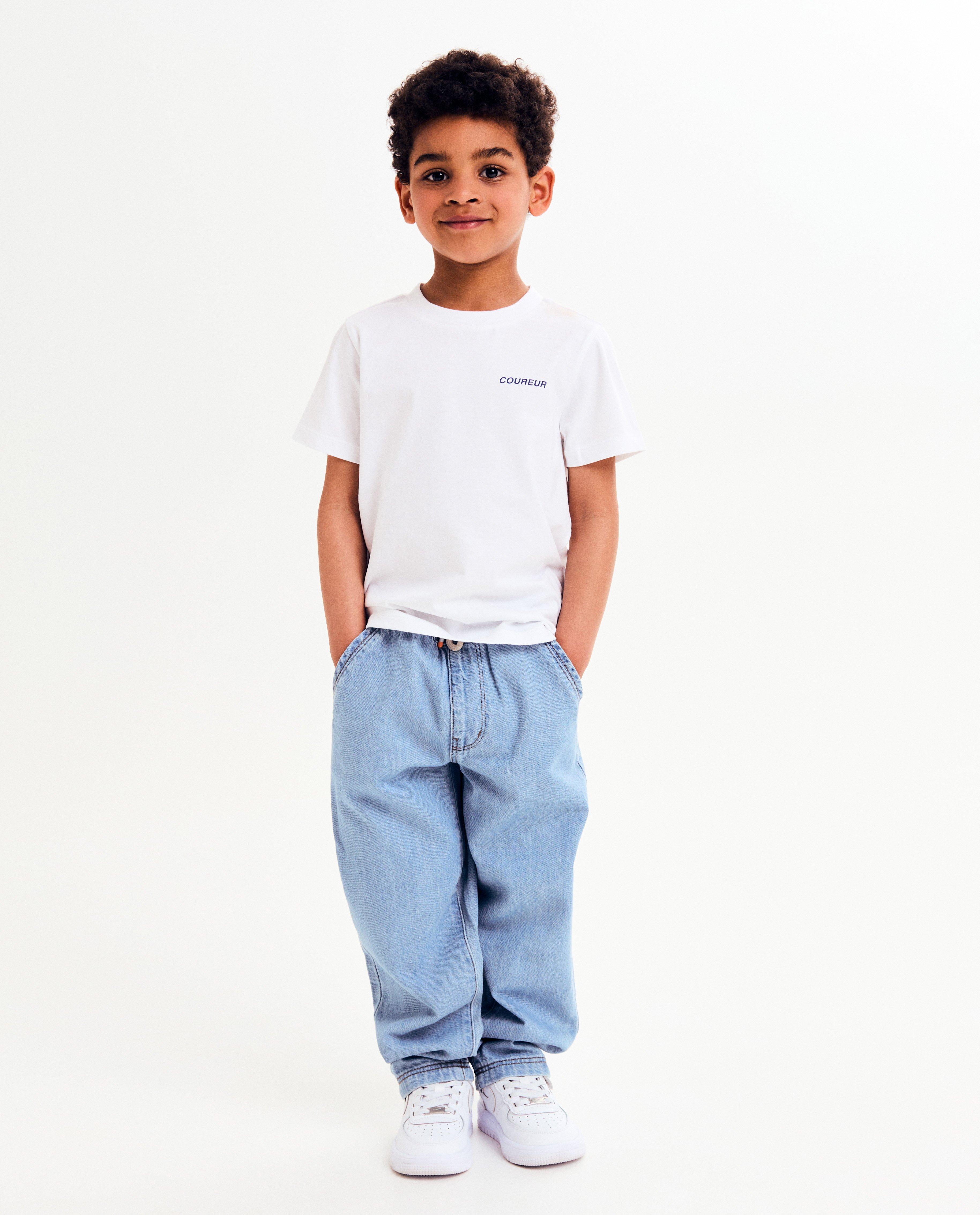 Baptiste organikus pamut póló hátulról nyomtatott mintával, unisex, 98-128 fehér