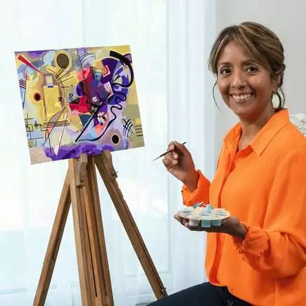 CreArt ART Collection: Gelb, Rot, Blau (Kandinsky) - Malen nach Zahlen für Erwachsene