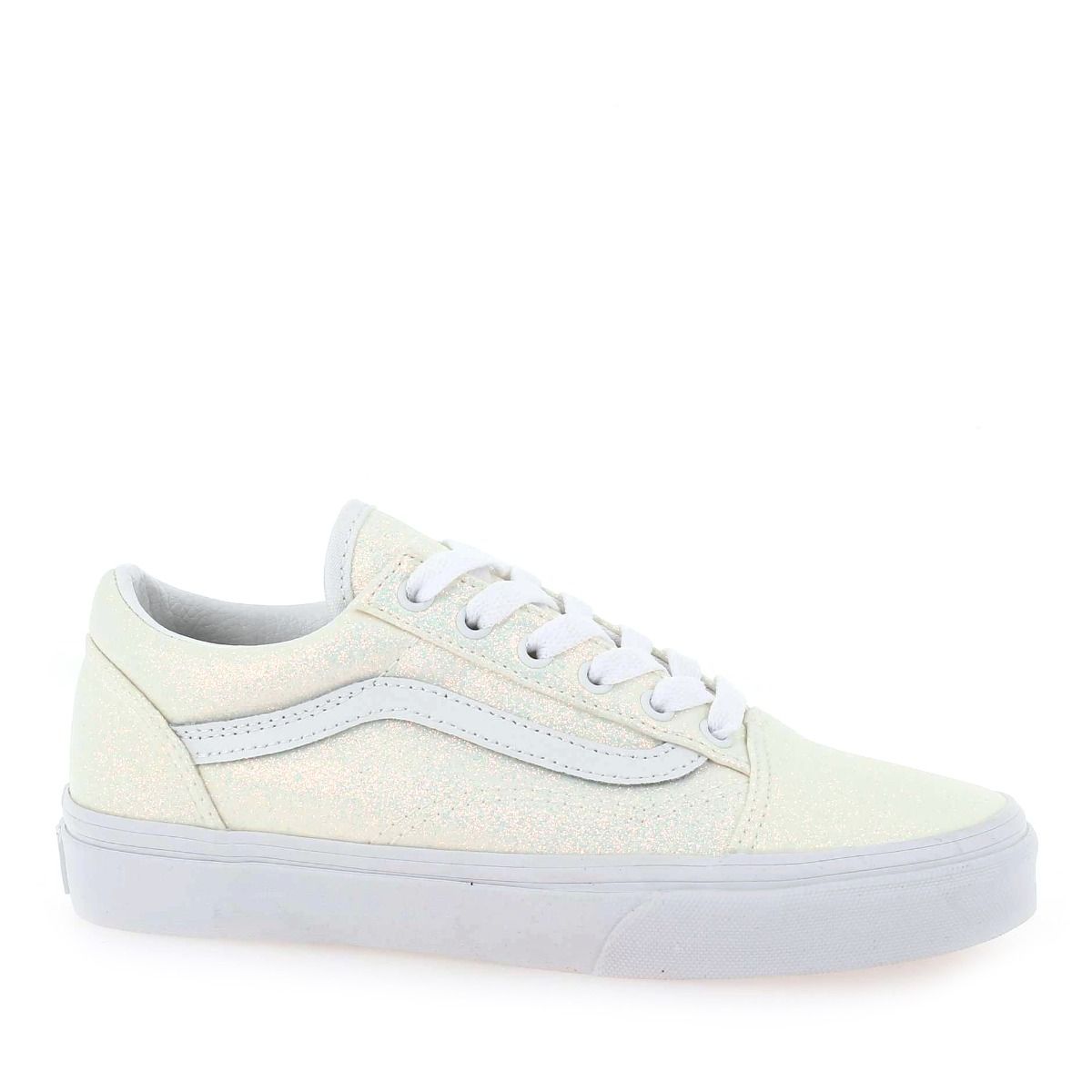 Vans  OLD SKOOL GLITTER WHITE - Blanc pailleté