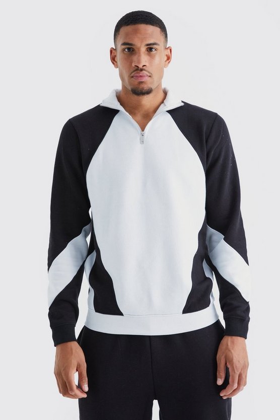 Tall Colorblock Trainingsanzug mit Trichterkragen