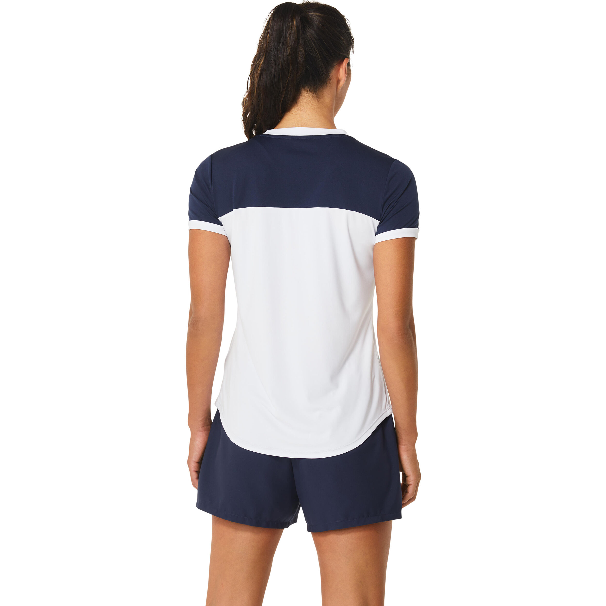 Court T-Shirt Damen - Weiß, Dunkelblau