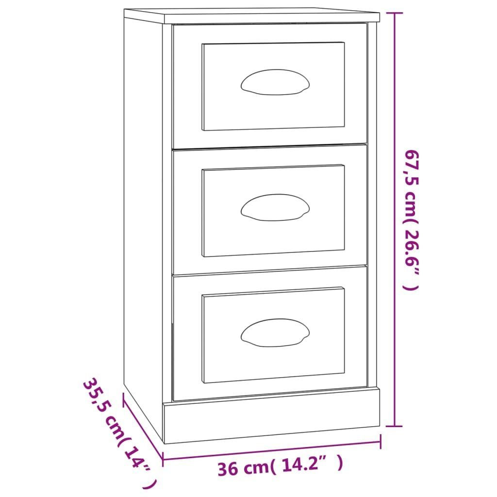vidaXL Sideboard Sideboard Räuchereiche 36x35,5x67,5 cm Holzwerkstoff (1 St)