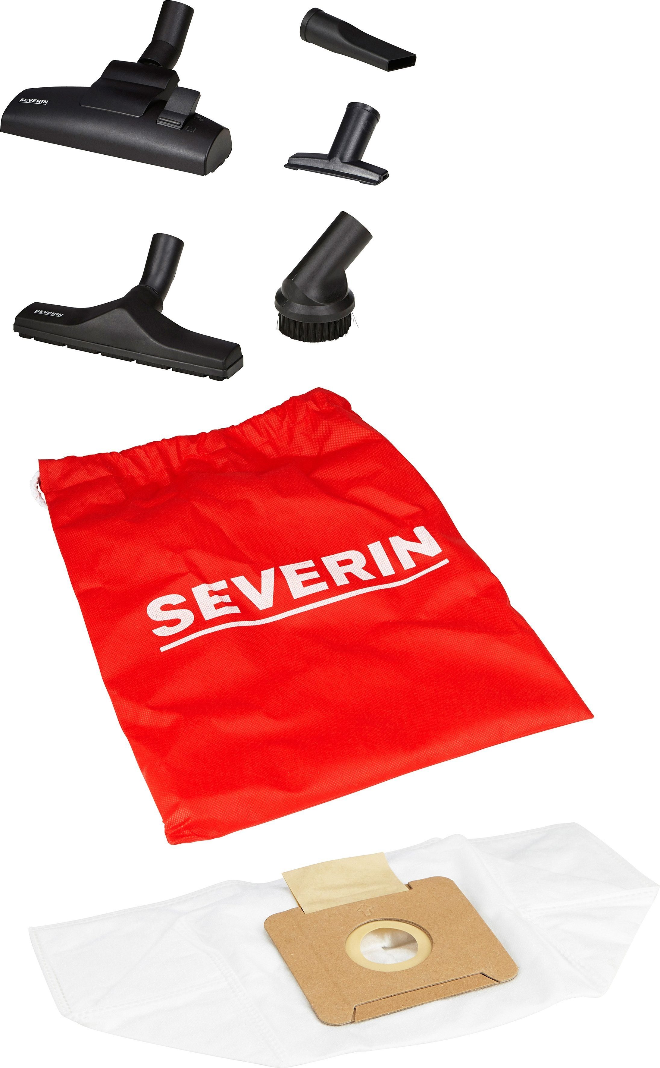 Severin Bodenstaubsauger S`Power snowwhite BC 7045, 750 W, mit Beutel, Für Allergiker, inkl. XL-Parkettdüse, Kabelaufbewahrung per Fußtaste