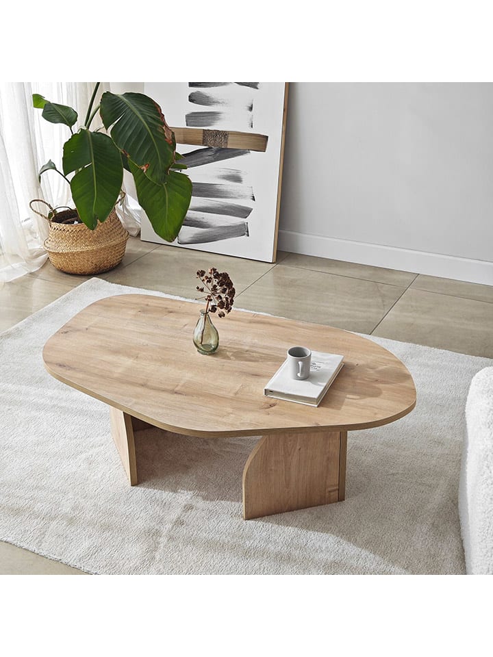 Evila Couchtisch ''Rock'' in Hellbraun - (B)100 x (H)35 x (T)60 cm günstig kaufen onesize