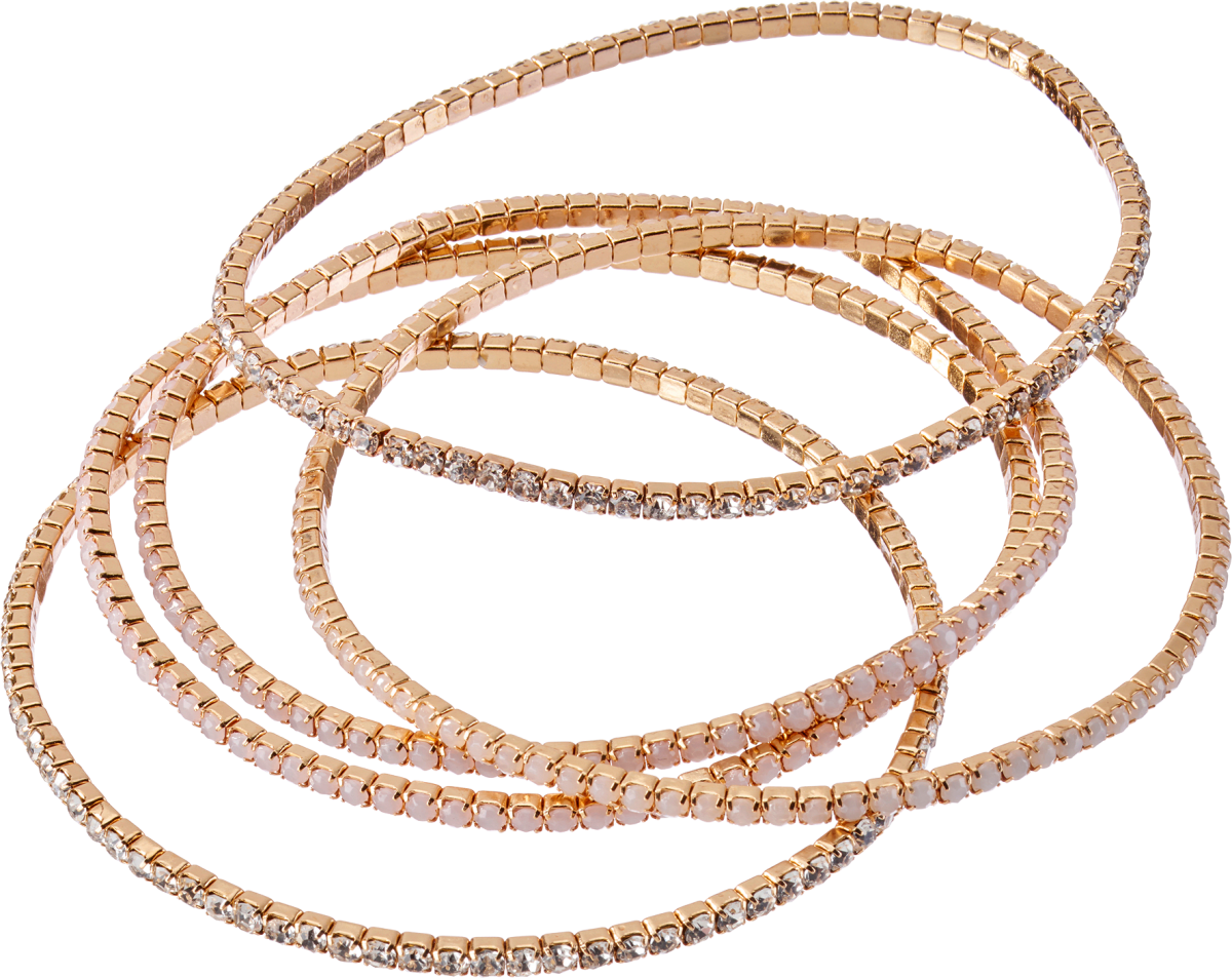 Armbänder elastisch mit Glitzersteinchen, 5 St