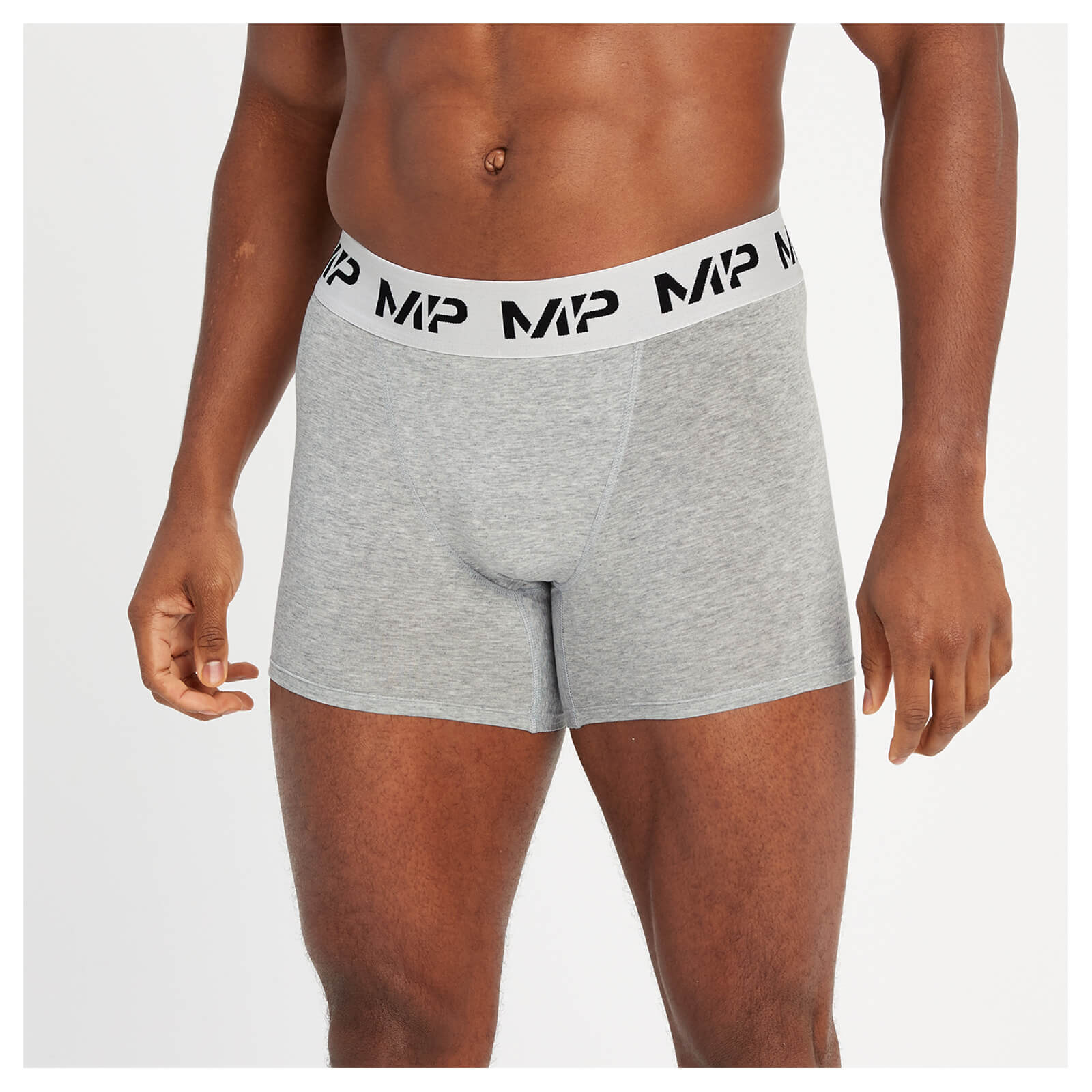 Boxers MP pour hommes  – Gris chiné/Blanc