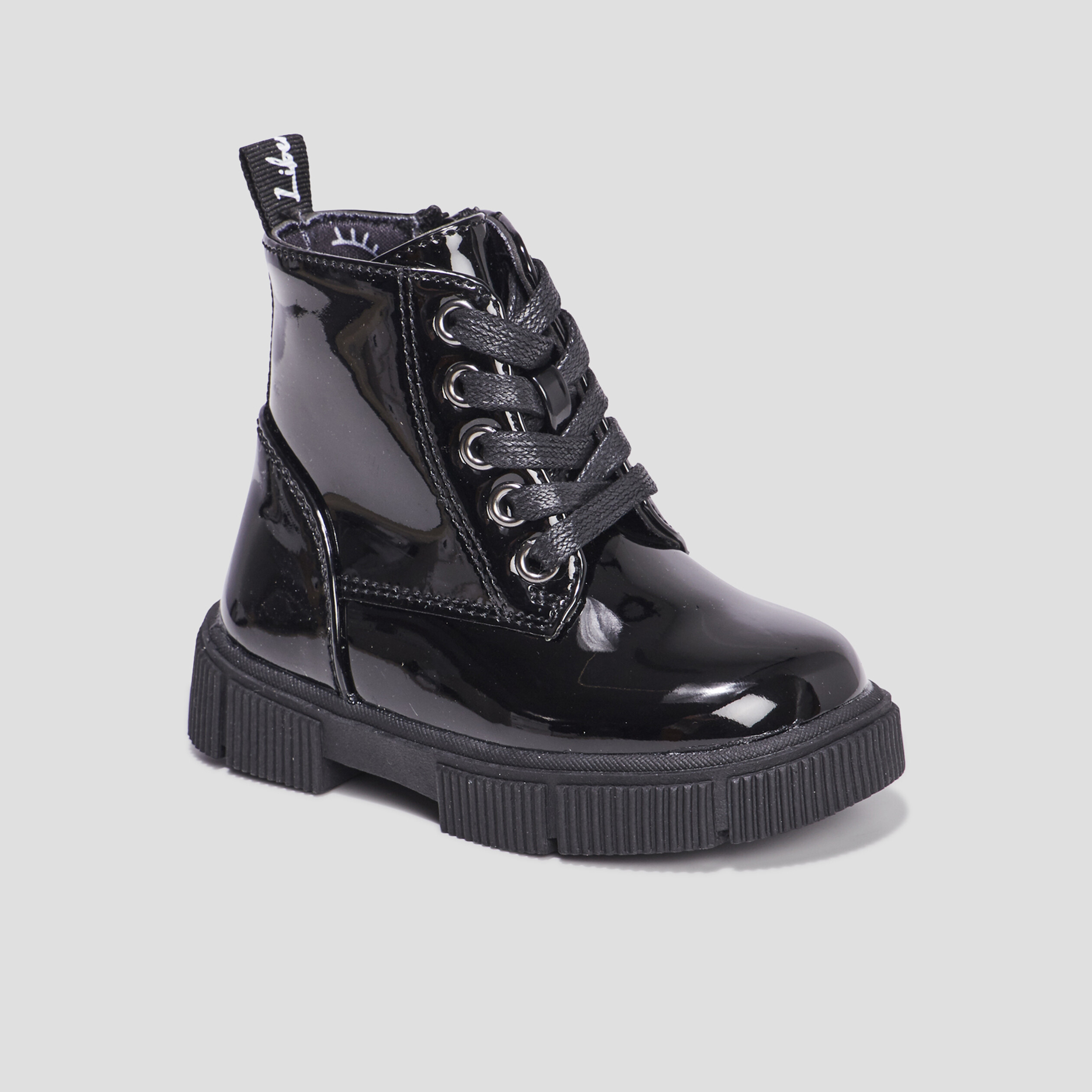 Bottines vernies à lacets Liberto noir bébé fille | La Halle