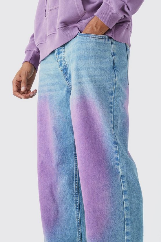 Lockere Jeans mit Pink-Tönung in Antik-Blazer