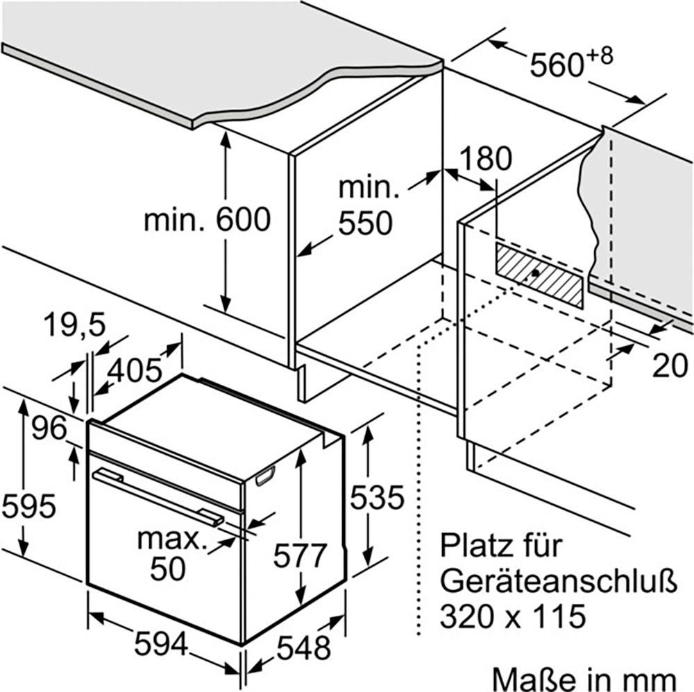 NEFF Einbaubackofen N 50 B4ACE2AG0, mit Teleskopauszug nachrüstbar, EasyClean®, voll versenkbare Ofentür dank Slide & Hide®