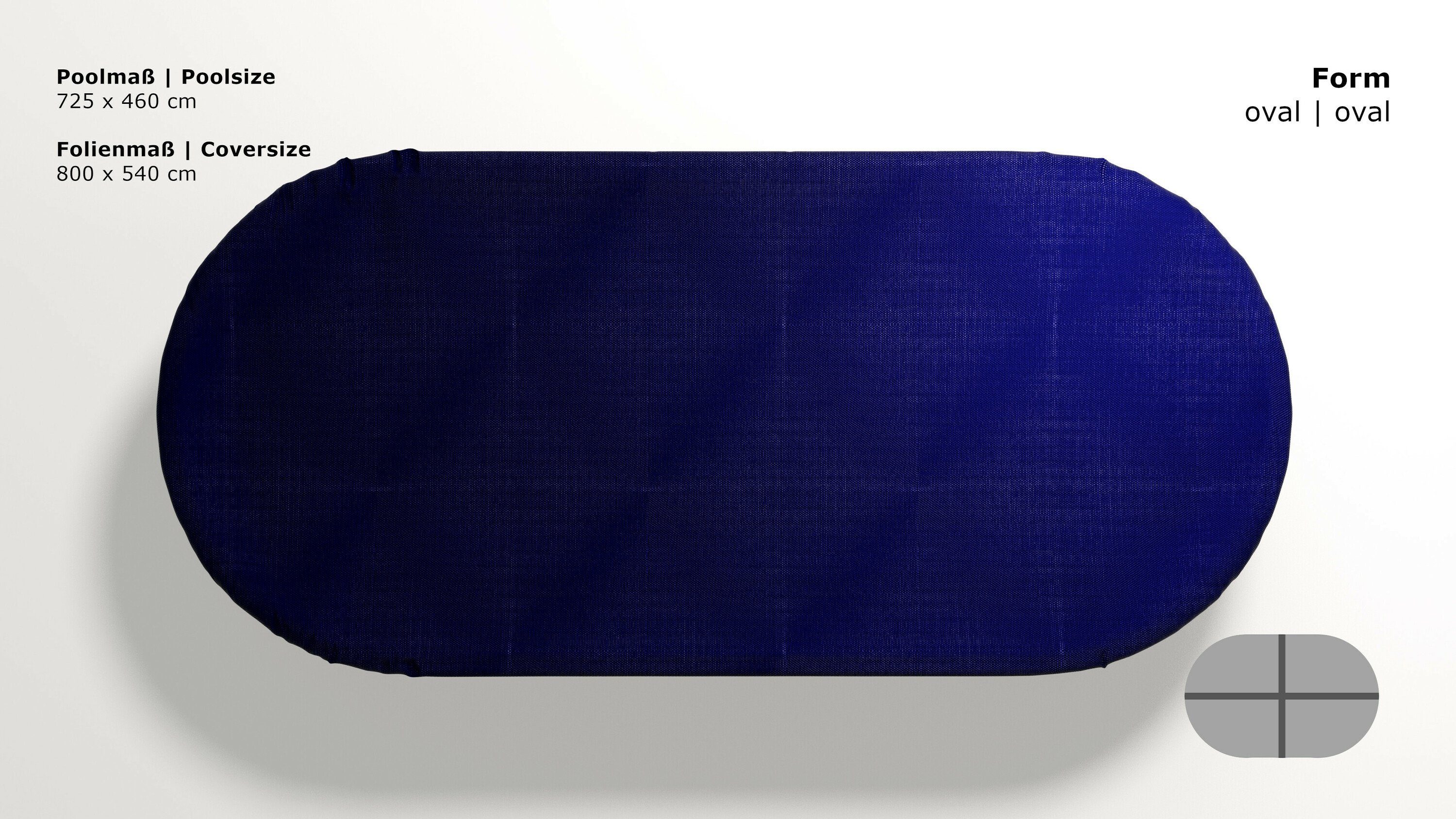 Grasekamp Pool-Abdeckplane Abdeckplane oval 725x460cm