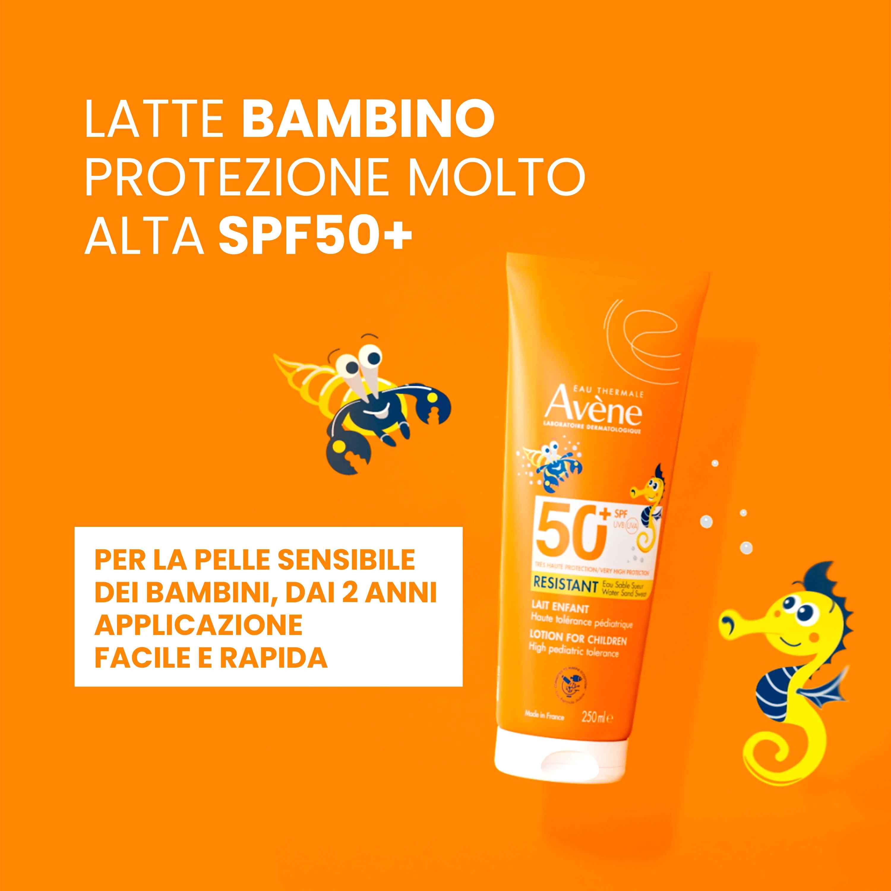 Lait solaire pour bébé Suncare SPF50+ - Crème solaire pour enfants, protection solaire corporelle haute performance, produits pour enfants