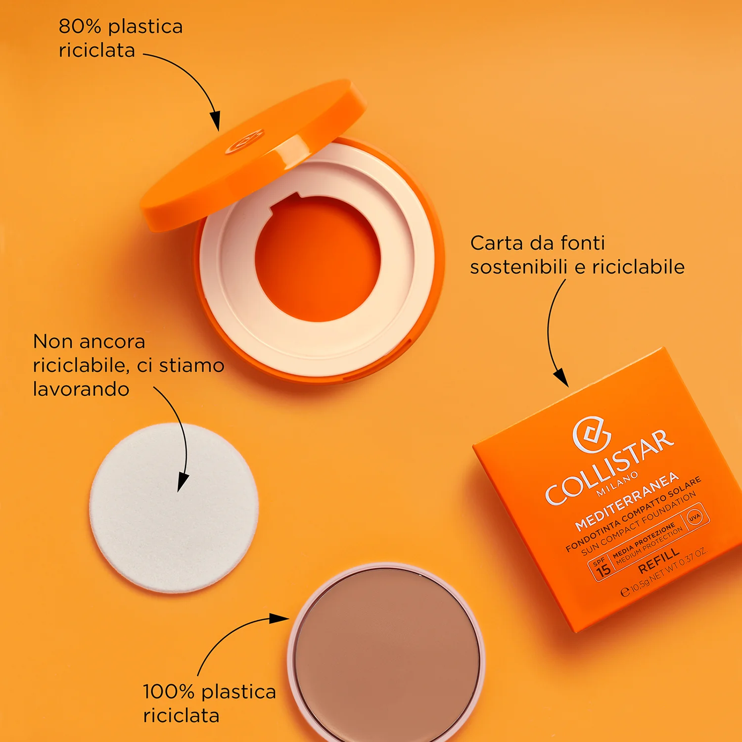Mediterranean Tan – Nachfüllpackung für Kompakt-Make-up mit LSF 15 – Sonnenschutz-Make-up fürs Gesicht