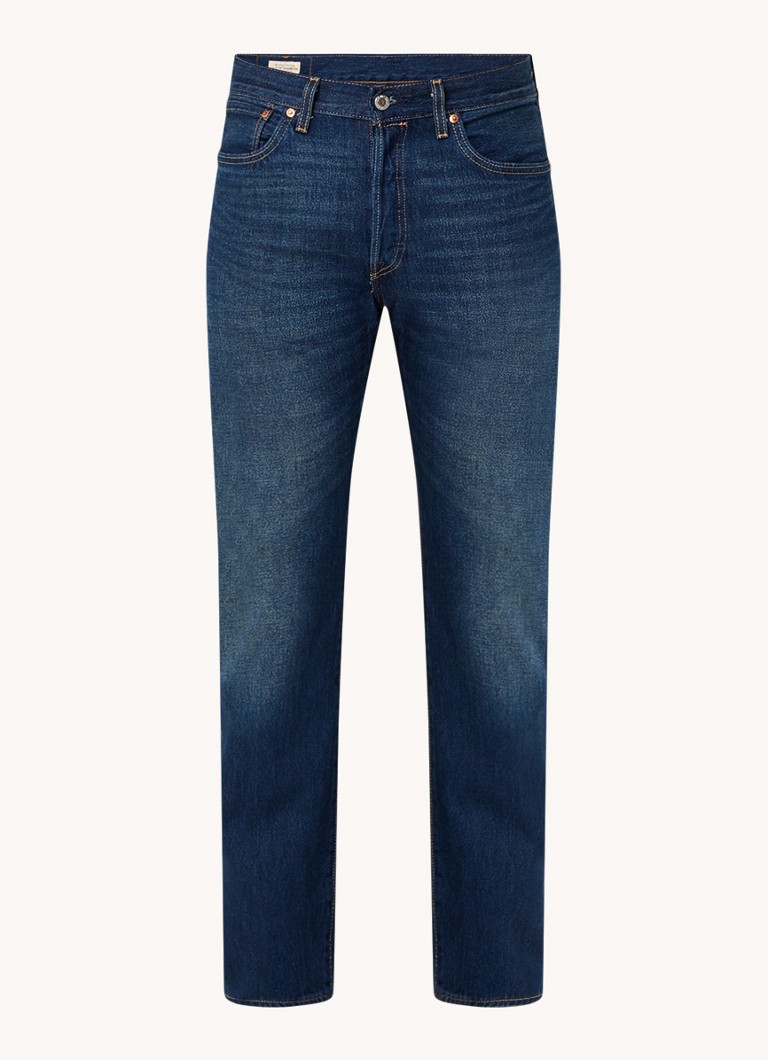 Jeansy Levi's 501 z prostą nogawką, ciemne wyblaknięcie