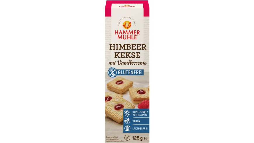HAMMERMÜHLE Himbeerkekse mit Vanillecreme 125 g