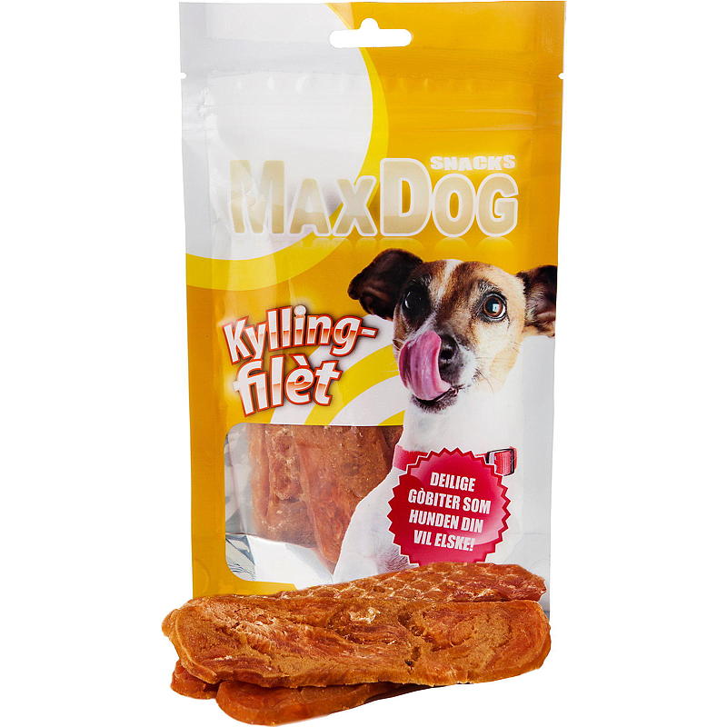 MaxDog Hundesnacks 80 g, kyllingfilet, MaxDog